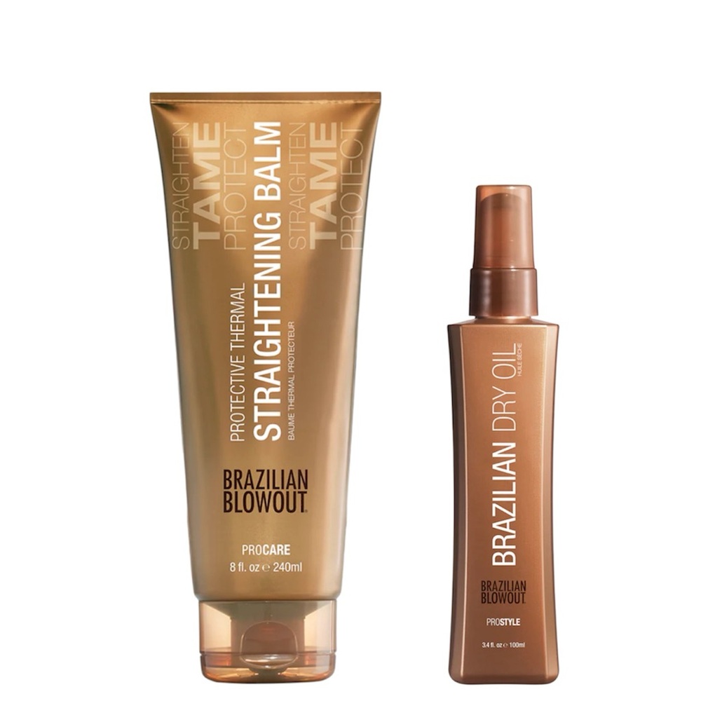 Brazilian Blowout, Protective Thermal Straightening Balm + Brazilian Dry Oil